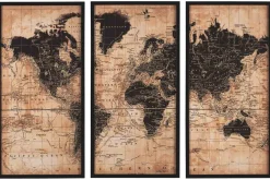 Mor Furniture Wall Art & Accents|Pollyanna World Map, Set Of 3