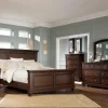 Mor Furniture Bedroom Sets|Porter Panel Bed, Dresser, Mirror & Nightstand In Rustic Brown, Queen