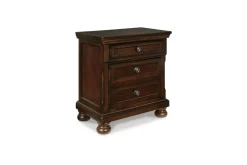 Mor Furniture Bedroom Sets|Porter Panel Bed, Dresser, Mirror & Nightstand In Rustic Brown, Queen