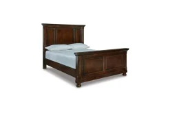 Mor Furniture Bedroom Sets|Porter Panel Bed, Dresser, Mirror & Nightstand In Rustic Brown, Queen