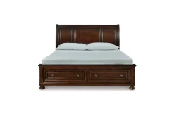 Mor Furniture Bedroom Sets|Porter Storage Bed, Dresser, Mirror, Nightstand In Rustic Brown, Queen
