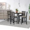 Mor Furniture Seating For 4|Round Dining Sets|Potomac Round Counter Height Dining Table & 4 Stools In Brown/Black