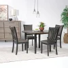 Mor Furniture Seating For 4|Round Dining Sets|Potomac Round Dining Table & 4 Chairs In Brown / Black