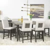 Mor Furniture Seating For 6|Counter Height Dining Sets|Proximity Counter Height Dining Table & 6 Stools In Gray Oak