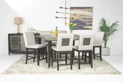 Mor Furniture Seating For 6|Counter Height Dining Sets|Proximity Counter Height Dining Table & 6 Stools In Gray Oak