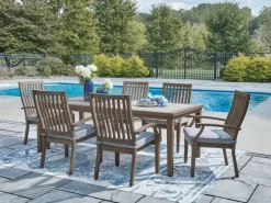 Mor Furniture Outdoor Dining Sets|Rainier Outdoor Dining Table & 6 Chairs In Brown/Beige