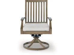 Mor Furniture Outdoor Dining Chairs|Rainier Outdoor Swivel Chair In Brown/Beige, Set Of 2