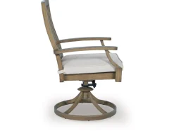 Mor Furniture Outdoor Dining Chairs|Rainier Outdoor Swivel Chair In Brown/Beige, Set Of 2