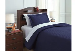Mor Furniture Duvets & Coverlets|Duvets & Coverlets|Raleda 3 Piece Coverlet In , Eastern King Navy