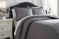 Mor Furniture Duvets & Coverlets|Duvets & Coverlets|Raleda 3 Piece Coverlet In , Eastern King Navy