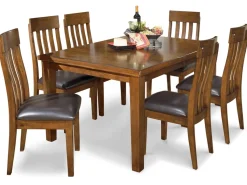 Mor Furniture Seating For 6|Dining Room Sets|Ralene Extendable Dining Table & 6 Chairs In Brown