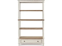 Mor Furniture Bookcases & Library Walls|Realyn Bookcase W/ Drawer In White/Brown