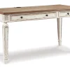 Mor Furniture Desks|Realyn Office Desk W/ Usb Charging In White/Brown