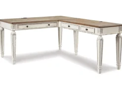 Mor Furniture Desks|Realyn Office Desk W/ Usb Charging In White/Brown