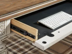 Mor Furniture Desks|Realyn Office Desk W/ Usb Charging In White/Brown