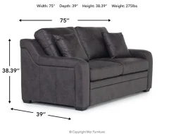 Mor Furniture Sleeper Sofas|Sofas|Regalla Full Sleeper Sofa W/ Mattress In Gray