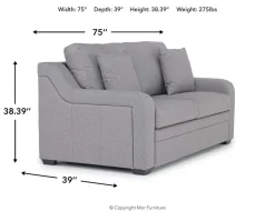 Mor Furniture Sleeper Sofas|Sofas|Regalla Full Sleeper Sofa W/ Mattress In Gray