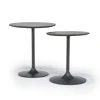 Mor Furniture Accent Tables|Remy Nesting Table In Gunmetal/Dark Brown Set Of 2