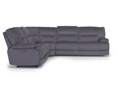 Mor Furniture Sectionals|Retreat 5 Piece Power Sectional W/ Power Armless Recliner In Cognac Leather