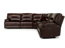 Mor Furniture Sectionals|Retreat 6 Piece Power Sectional In Cognac Leather