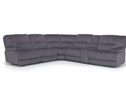 Mor Furniture Sectionals|Retreat 6 Piece Power Sectional W/ Power Armless Recliner In Cognac Leather