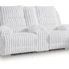 Mor Furniture Loveseats|Rhine Falls Power Console Loveseat In Alloy