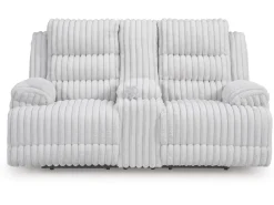 Mor Furniture Loveseats|Rhine Falls Power Console Loveseat In Alloy