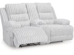 Mor Furniture Loveseats|Rhine Falls Power Console Loveseat In Alloy