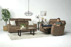 Mor Furniture Reclining Loveseats|Loveseats|Rhys 2 Power Console Loveseat In Gray