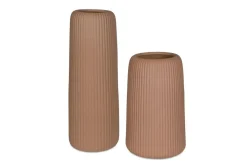 Mor Furniture Vases|Ridge Vase In Brown, Set Of 2