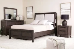 Mor Furniture Bedroom Sets|Riley Bookcase Bed, Dresser, Mirror & Nightstand In Carbonite, Ca King
