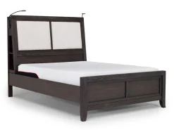 Mor Furniture Bedroom Sets|Riley Bookcase Bed, Dresser, Mirror & Nightstand In Carbonite, Ca King