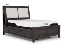 Mor Furniture Bedroom Sets|Riley Bookcase Bed, Dresser, Mirror & Nightstand In Carbonite, Ca King