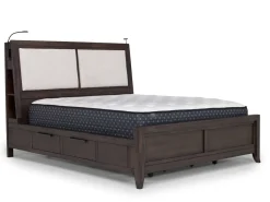 Mor Furniture Beds|Riley Bookcase Bed In Carbonite, Ca King