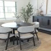 Mor Furniture Round Dining Sets|Dining Room Sets|Riley Round Dining Table & 5 Chairs In Carbonite