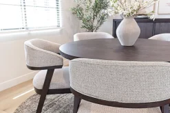 Mor Furniture Seating For 4|Round Dining Sets|Riley Round Dining Table & 4 Chairs In Carbonite