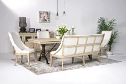Mor Furniture Dining Benches|Roxy Dining Bench In Vintage Taupe, Upholstered