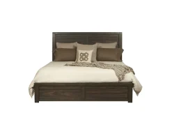 Mor Furniture Beds|Ruff Hewn Panel Bed In , Queen Brown
