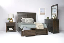 Mor Furniture Beds|Ruff Hewn Panel Bed In , Queen Brown