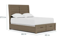 Mor Furniture Beds|Ruff Hewn Panel Bed In , Queen Brown