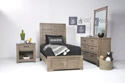 Mor Furniture Beds|Ruff Hewn Panel Bed In , Queen Brown