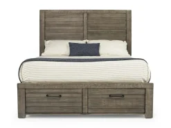 Mor Furniture Beds|Ruff Hewn Panel Bed In , Queen Brown