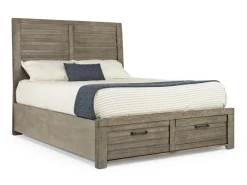 Mor Furniture Beds|Ruff Hewn Panel Bed In , Queen Brown