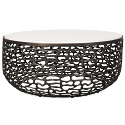 Mor Furniture Outdoor Coffee Tables|Sabena Outdoor Round Coffee Table In Black