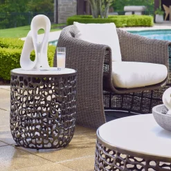 Mor Furniture Outdoor Accent Tables|Sabena Outdoor Round End Table In Black