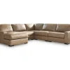 Mor Furniture Sectionals|Sahara 5 Piece Chaise Sectional In Sahara Leather, Left Facing