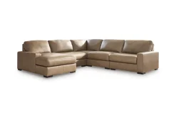Mor Furniture Sectionals|Sahara 5 Piece Chaise Sectional In Sahara Leather, Left Facing
