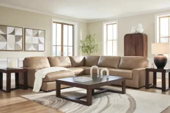 Mor Furniture Sectionals|Sahara 5 Piece Chaise Sectional In Sahara Leather, Left Facing
