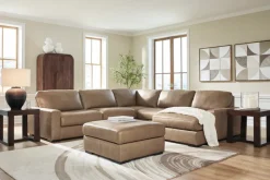 Mor Furniture Sectionals|Sahara 5 Piece Chaise Sectional In Sahara Leather, Left Facing