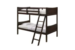 Mor Furniture Kids Beds & Bunk Beds|Sami Bunk Bed W/ Ladder In Espresso, Twin/ Twin